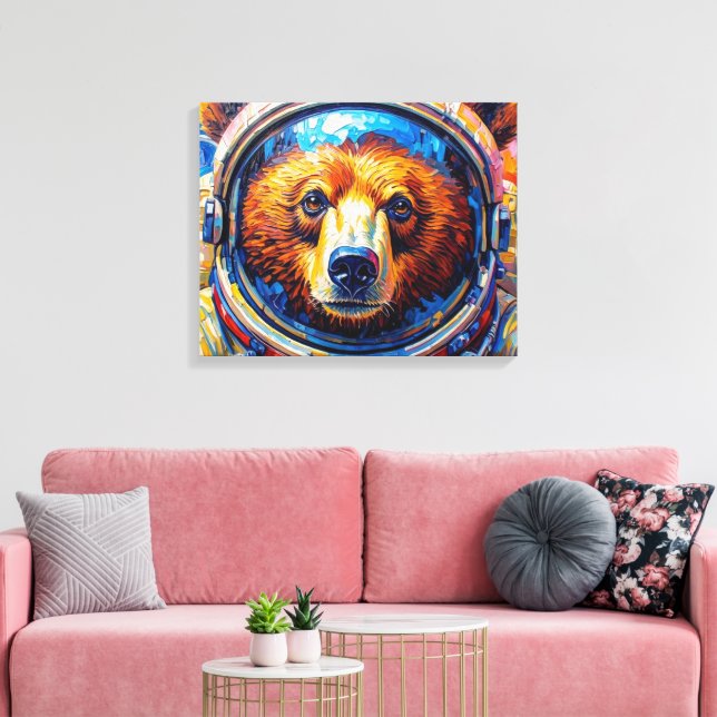 BÄR IM WELTALL-6 LEINWANDDRUCK (Insitu (Wohnzimmer))