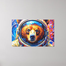 BÄR IM WELTALL-6 LEINWANDDRUCK