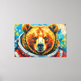 BÄR IM WELTALL-7 LEINWANDDRUCK