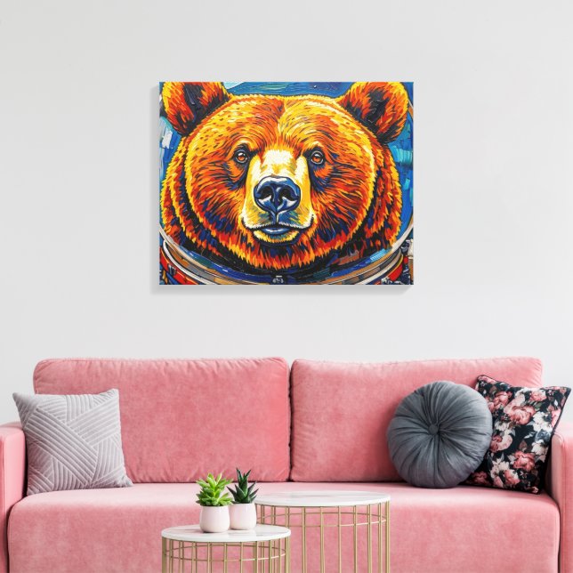 BÄR IM WELTALL-8 LEINWANDDRUCK (Insitu (Wohnzimmer))
