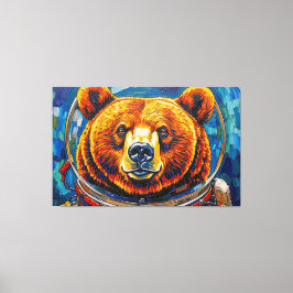 BÄR IM WELTALL-8 LEINWANDDRUCK