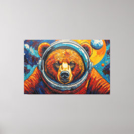 BÄR IM WELTALL LEINWANDDRUCK