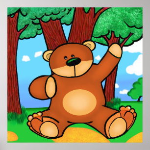 Bär in der Wiese - Bear in grassland Poster