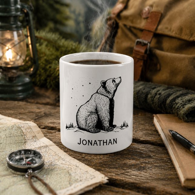 Bär in der Wildnismonogramm Kaffeetasse (Von Creator hochgeladen)