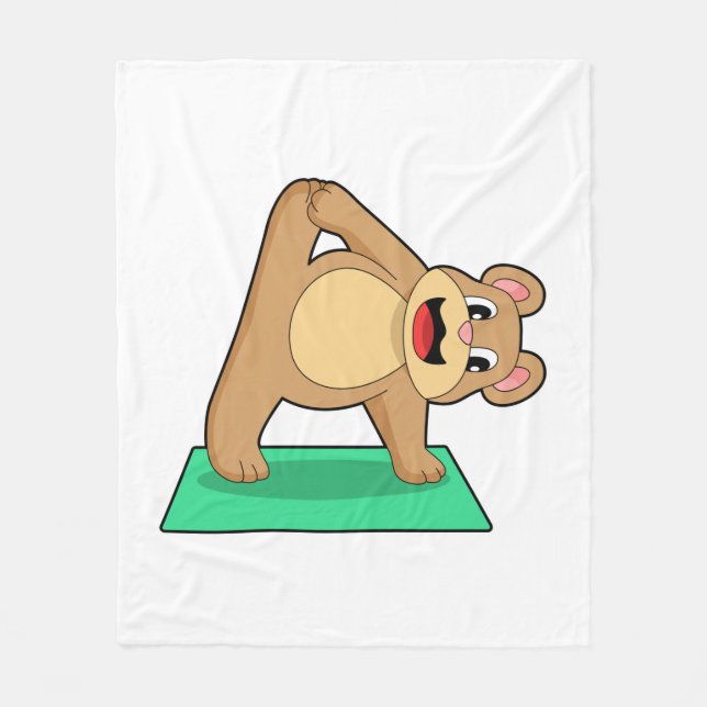 Bär in der Yoga-Fitness Fleecedecke (Vorderseite)