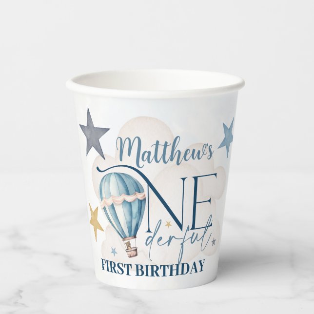 Bär in einem Ballon 236 ml Papier Cup Pappbecher (Vorderseite)