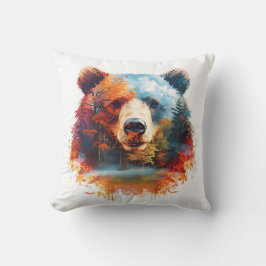 Bär in einem Herbstwald Kissen