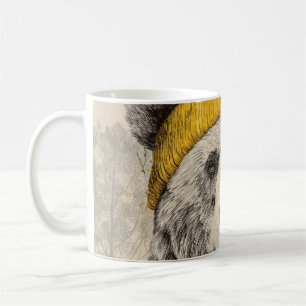 Bär in gelber Mütze, rustikales Waldtier Kaffeetasse