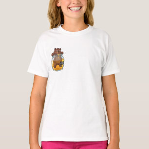 Bär in Honigglas steckt Kinder T-Shirt