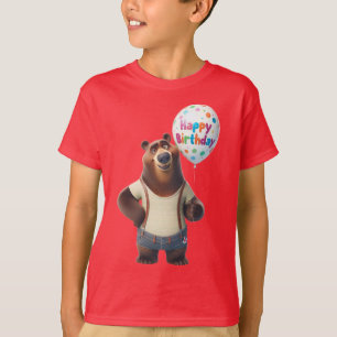Bär in Jeansshorts, Alles Gute zum Geburtstag, von T-Shirt