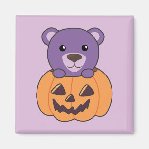 Bär in Kürkin Sweet Bars Happy Halloween Magnet