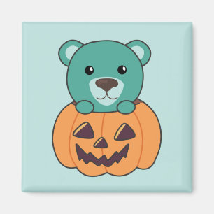 Bär in Kürkin Sweet Bars Happy Halloween Magnet