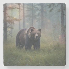 Bär in magischen Wäldern Steinuntersetzer