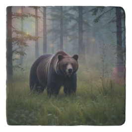 Bär in magischen Wäldern Töpfeuntersetzer