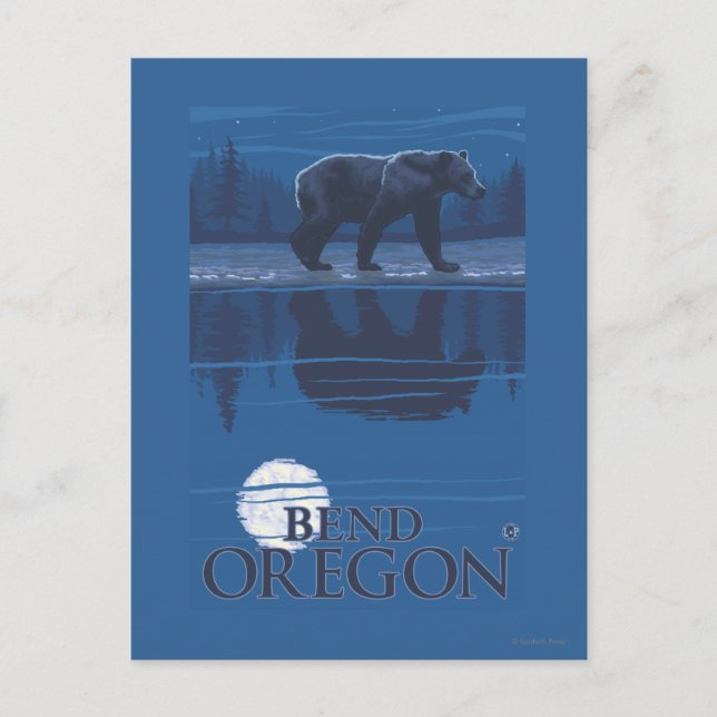 Bär in Mondlicht - Bend, Oregon Postkarte (Vorderseite)