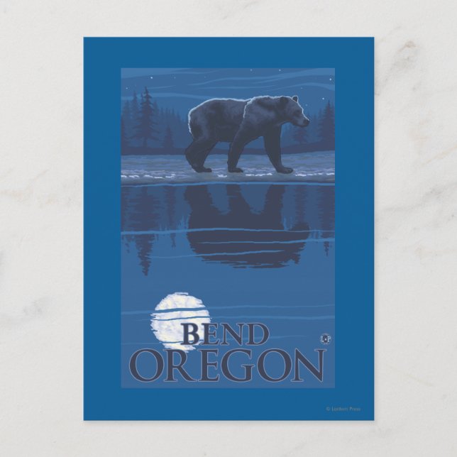 Bär in Mondlicht - Bend, Oregon Postkarte (Vorderseite)