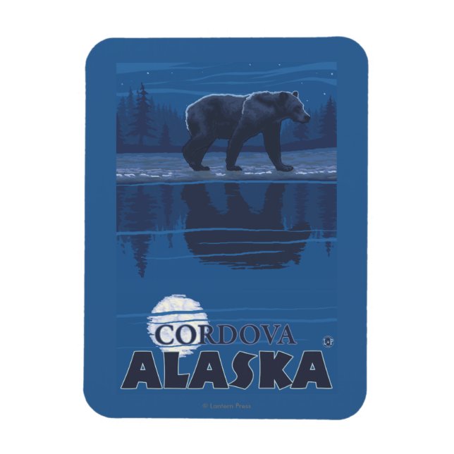 Bär in Mondlicht - Cordova, Alaska Magnet (Vertikal)