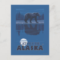 Bär in Mondlicht - Latouche, Alaska