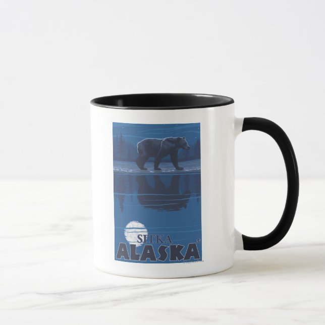 Bär in Mondlicht - Sitka, Alaska Tasse (Rechts)