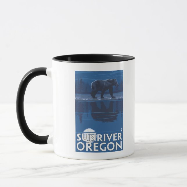 Bär in Mondlicht - Sun River, Oregon Tasse (Links)