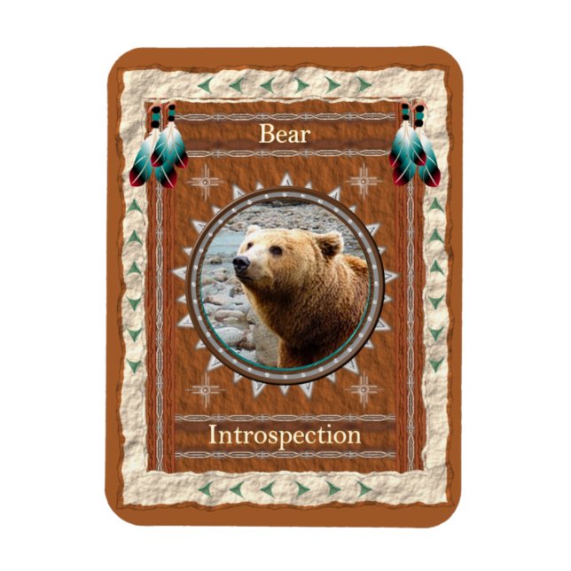 Bär -Introspektion- Vinyl Flexi Magnet (Vertikal)