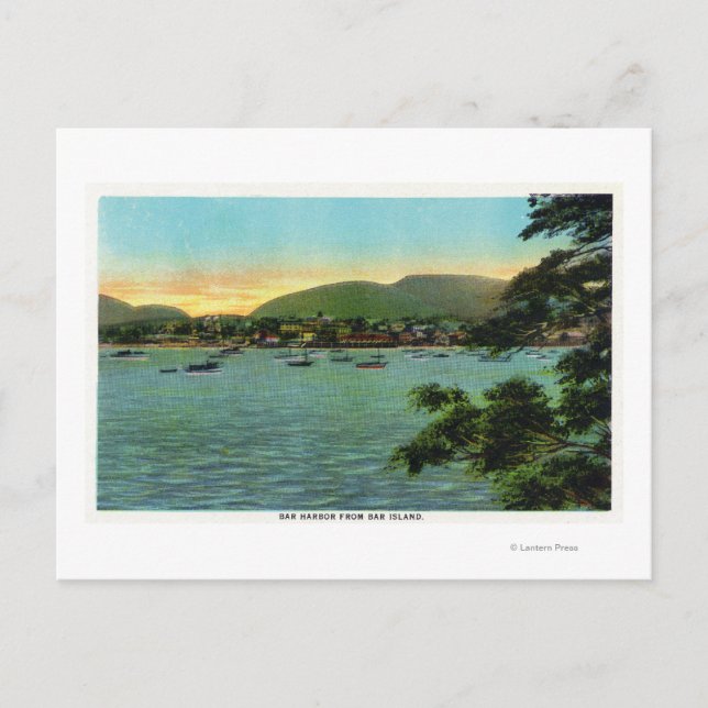 Bar Island Aussicht auf den Bar Hafen Postkarte (Vorderseite)