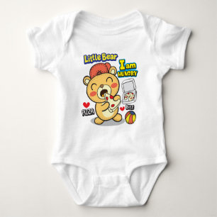 Bär isst Pizza  Baby Strampler