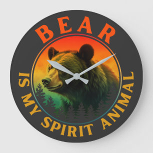 Bär ist mein Krafttier Große Wanduhr