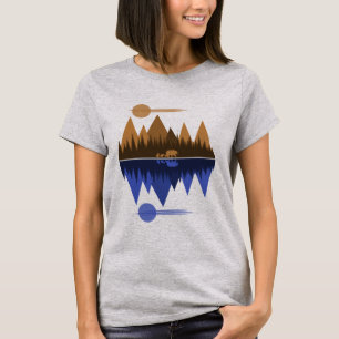 Bär & Junge (Sepia/Blau) T-Shirt