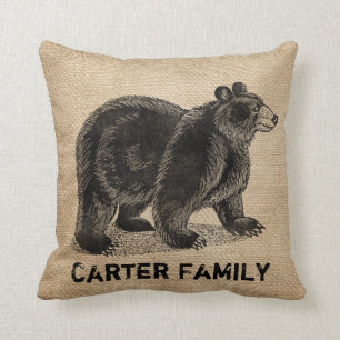 Bär Jute Personalisiert Kissen
