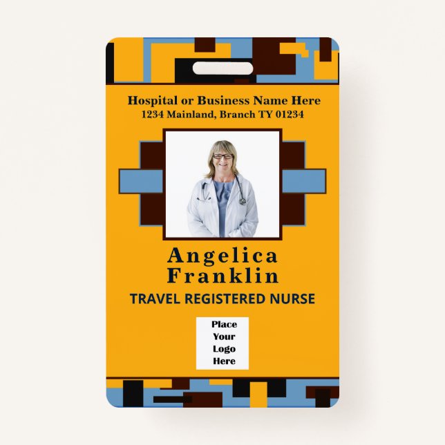 Bar-Logo für das Foto des Mitarbeiter-Krankenhause Ausweis (Vorderseite)