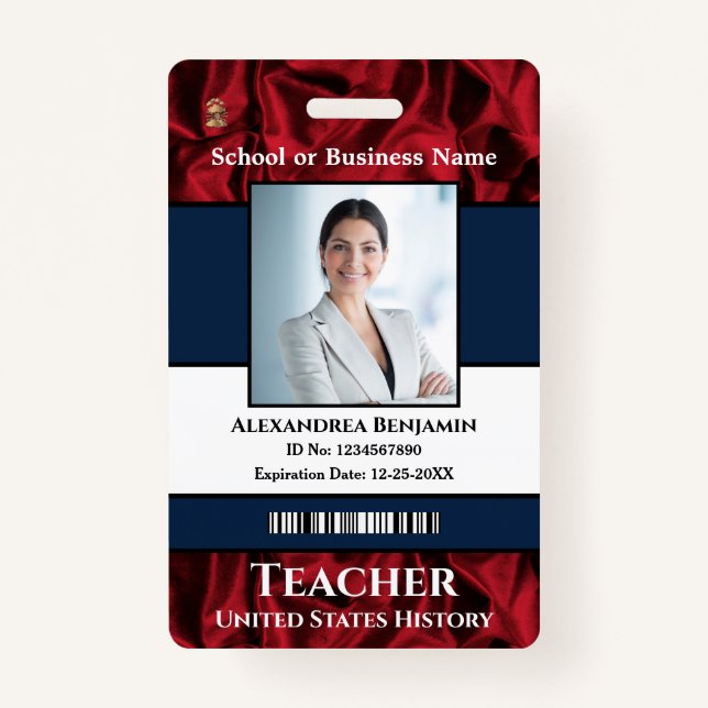 Bar-Logo für das Foto eines Mitarbeiters Ausweis (Vorderseite)