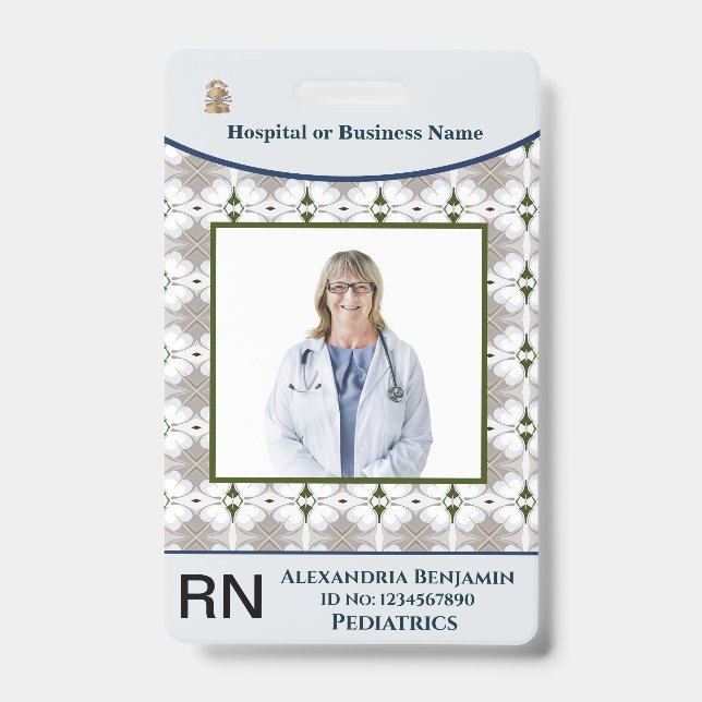 Bar-Logo für Foto-Name des Mitarbeiters - Benutzer Ausweis (Vorderseite)