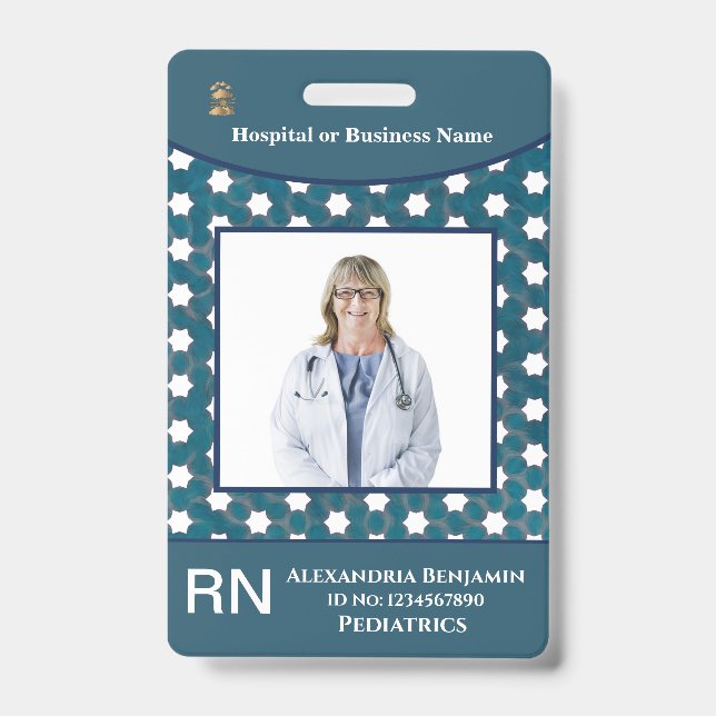 Bar-Logo für Foto-Name des Mitarbeiters - Benutzer Ausweis (Vorderseite)