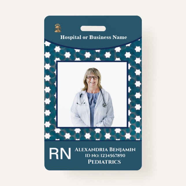 Bar-Logo für Foto-Name des Mitarbeiters - Benutzer Ausweis (Vorderseite)