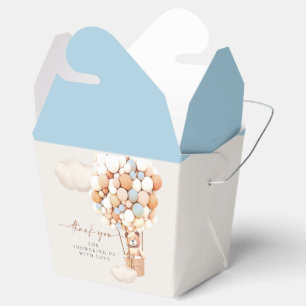 Bär Luftballons Blau Braun Creme Gefallen-Box Geschenkschachtel