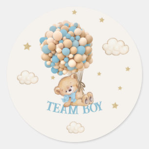 Bär Luftballons Team Junge Spiel  Runder Aufkleber