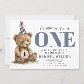 Bär macht einen Geburtstag Einladung
