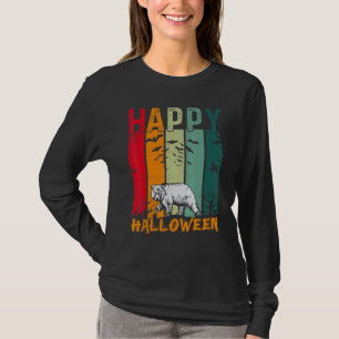 Bär Mädchen Jungen Retro-Stil Halloween-Abendessen T-Shirt