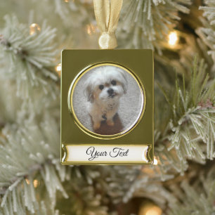 Bär Malshi Weihnachtsbanner-Ornament Banner-Ornament Gold