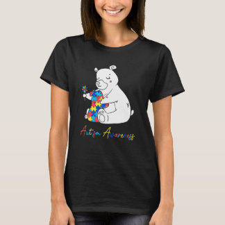 Bär Mama Autismus-Bewusstsein Umarmen Puzzle-Band  T-Shirt