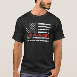 Bar-Manager USA-Flagge Beruf Retro-Job-Titel T-Shirt