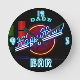 BAR, MANCAVE, DEN - Neon Clock für Vater individue Runde Wanduhr