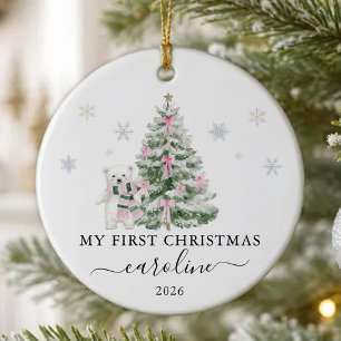 Bär Mein erstes Weihnachten Keramik-Ornament Keramik Ornament