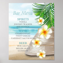 Bar Menu für eine Hochzeit am Strand Poster