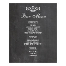 BAR MENU Großes Zeichen | Kalkboard | Hochzeitsfei