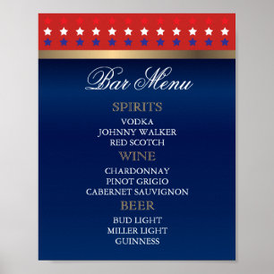 Bar Menu - Patriotische Amerikanische Hochzeit Poster