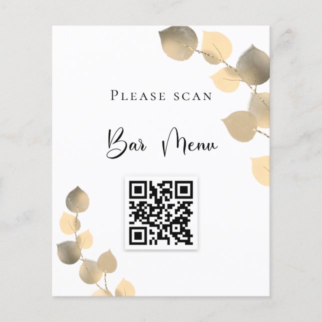 Bar menu QR code eucalyptus golden (Vorderseite)