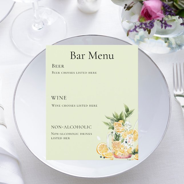 Bar-Menü Salbei-grüner Limonade Flyer (Von Creator hochgeladen)