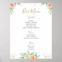 BAR MENU-Zeichen | botanische Hochzeitsfeier im Gr